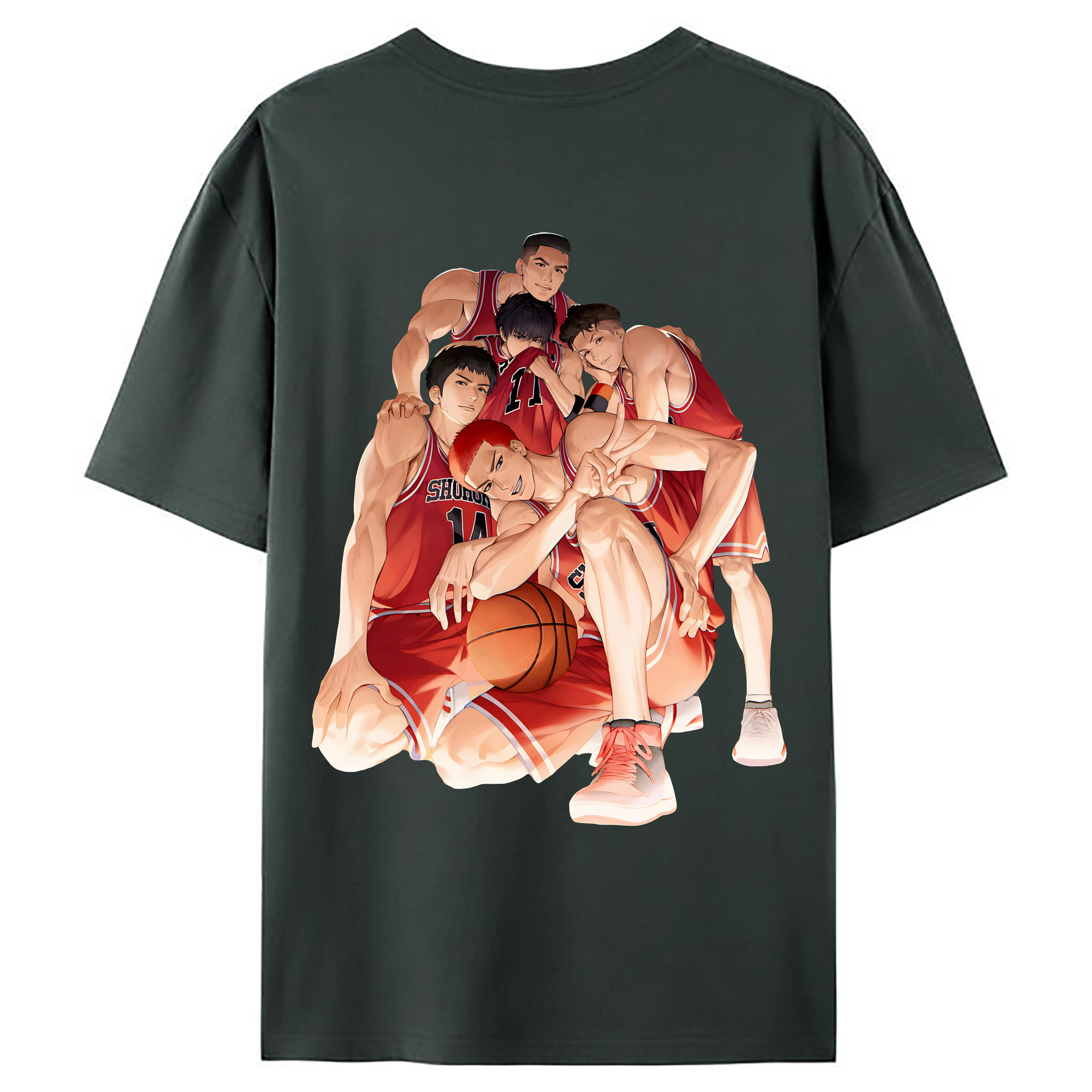 （画像用） SLAM DUNK／スラムダンク 綿100％ メンズ半袖Tシャツ（バックプリント） 通気性